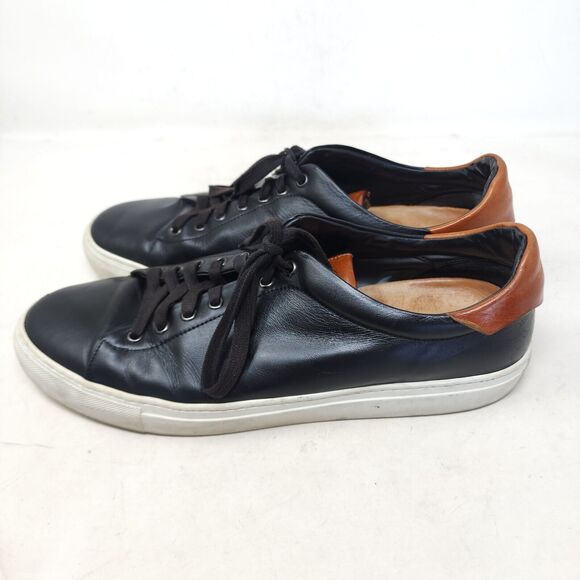 Good Man Brand Mens Sneakers Legend Black Leather Shoes Russell Wilson Italy 12 - Picture 5 of 11